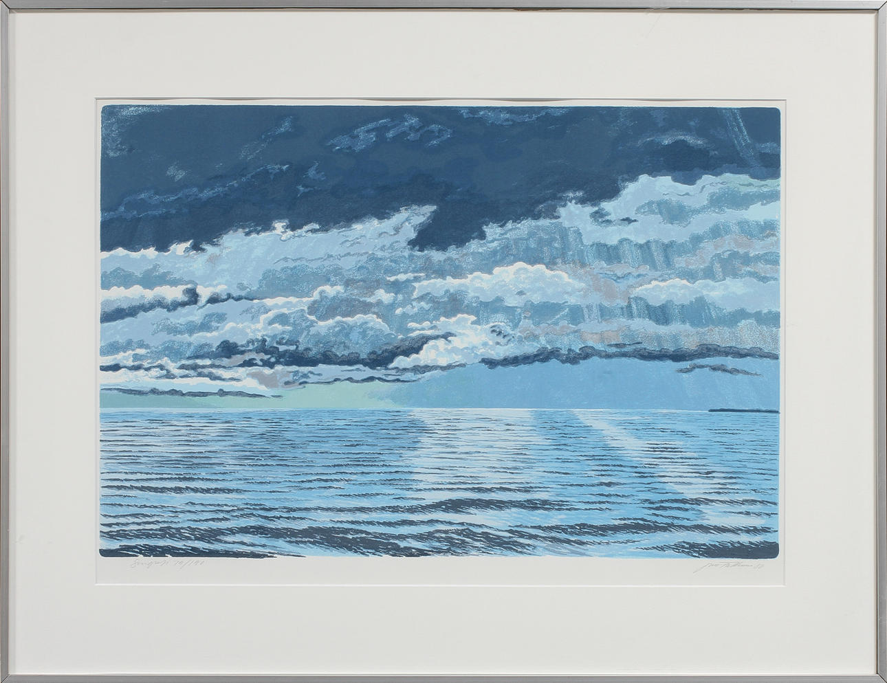 JAN FALKMAN. Havsbild, färgserigrafi, signerad och numrerad 79/190.