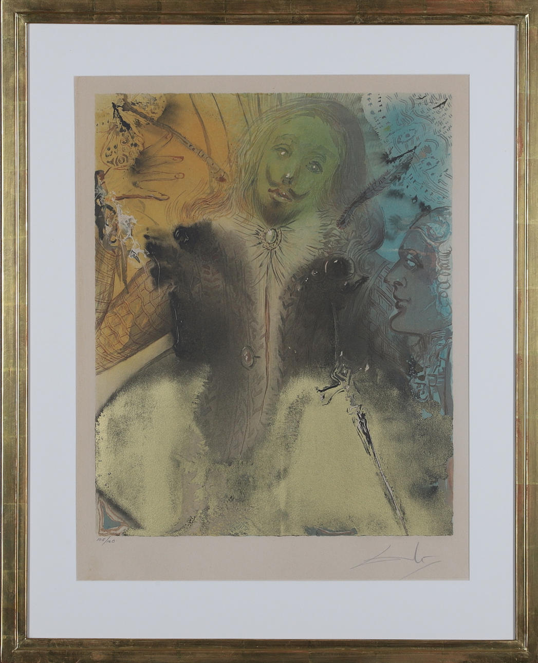 SALVADOR DALÍ. lithograph, signed and numbered 105/160.