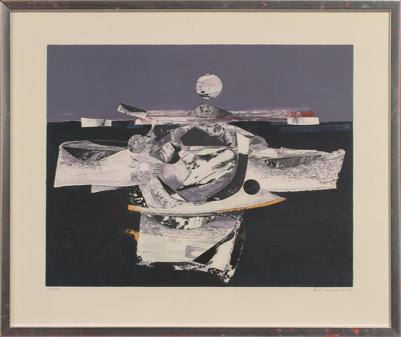 BERNARD MANDEVILLE. Composition, lithograph, signed and numbered 140/400.