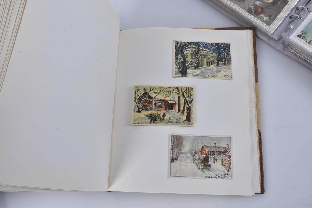 VYKORTSALBUM, 2 st, bl a Jenny Nyström 1900-tal.