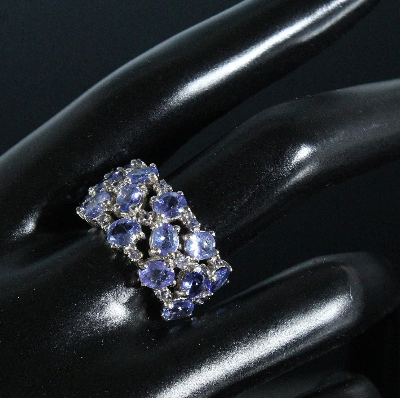 Großer Tansanitring, 925er Silber.