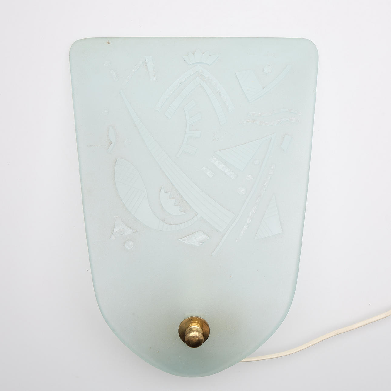 VÆGLAMPE, MATTERET GLAS, 1940'ERNE.