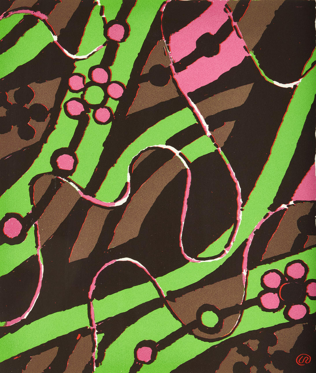 LENNART RODHE (1916-2005), Pattern, signed and dated 1998, silkscreen in colour.