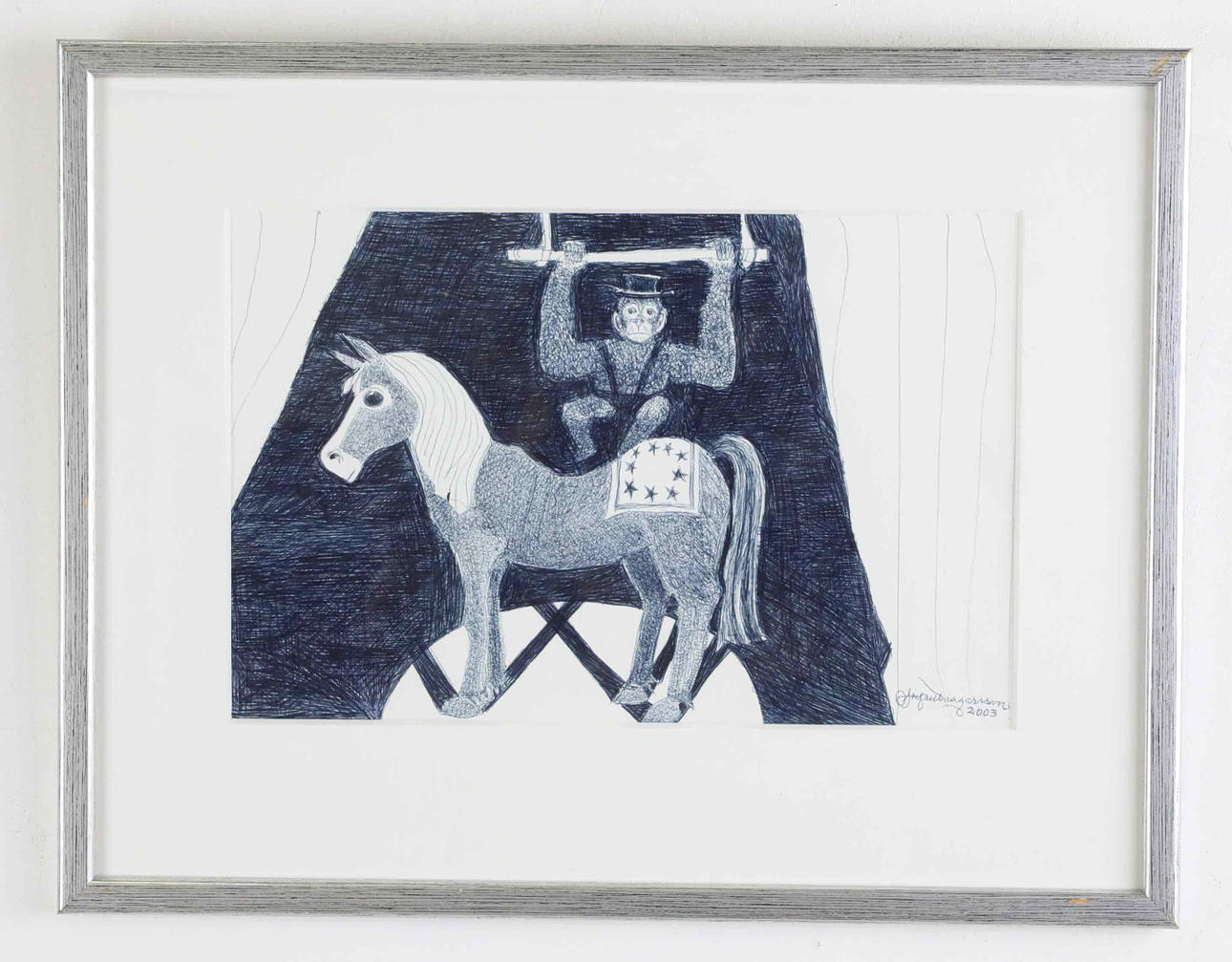STEFAN DAAGARSSON (1947-2025). Ink painting, Cirkus, signed, dated 2003.