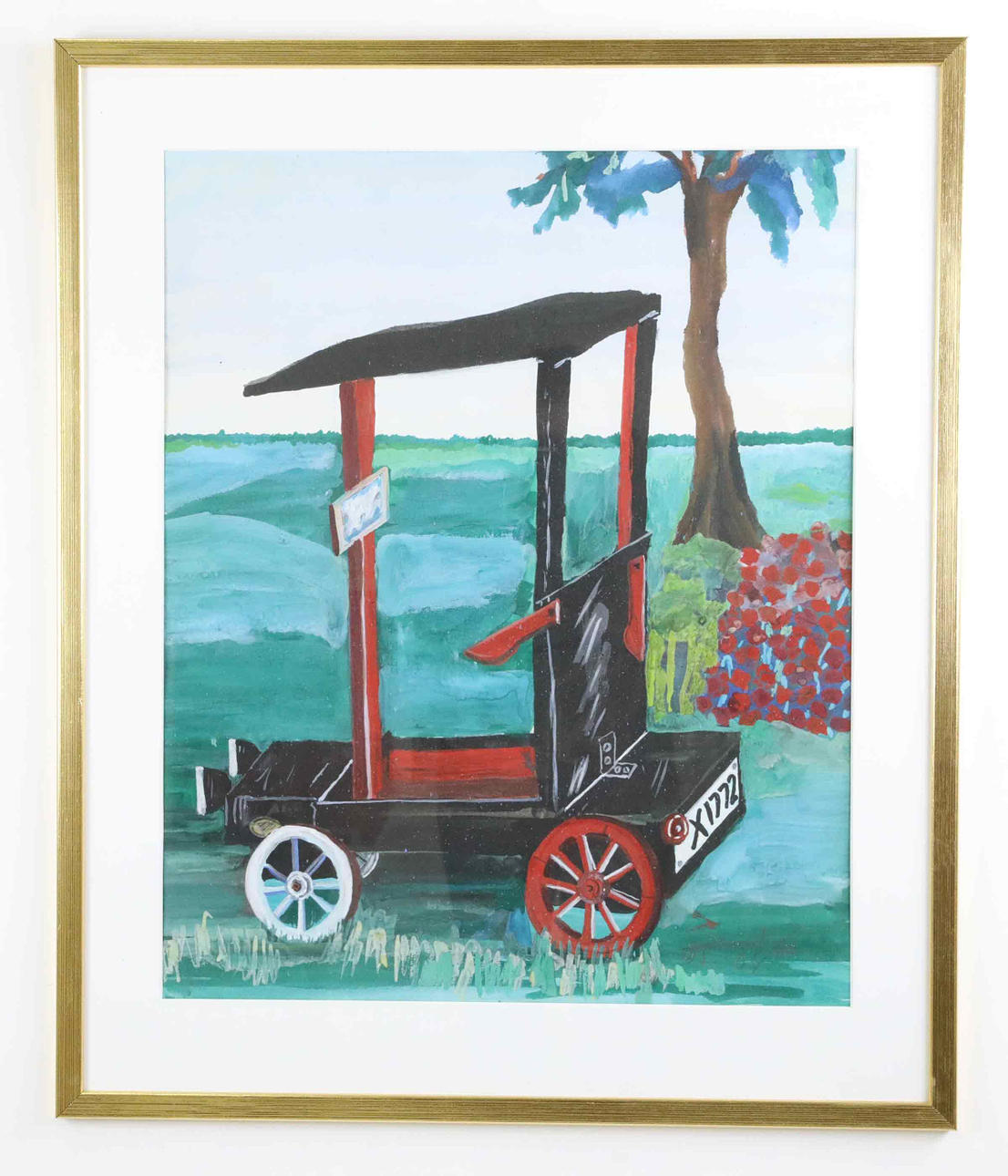 STEFAN DAAGARSSON (1947-2025). Gouache, Box car, signed and dated 1998.