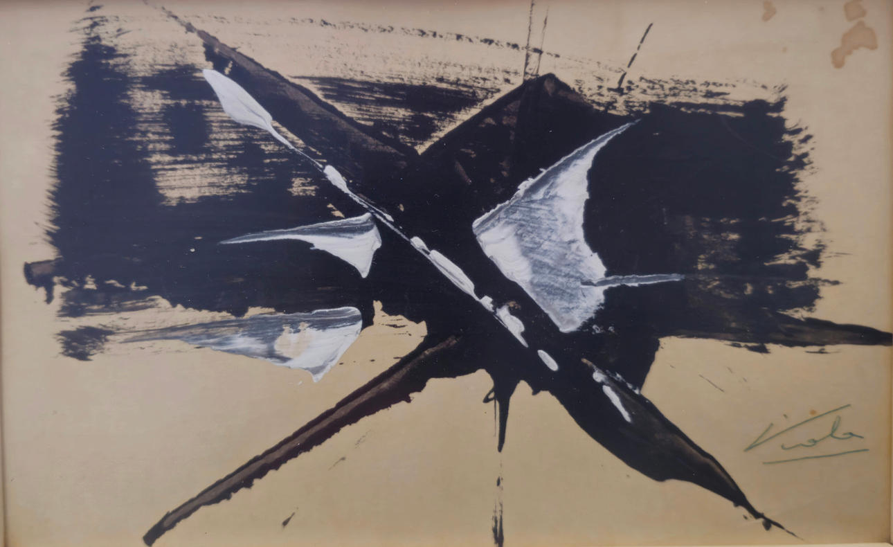 MANUEL VIOLA. COMPOSICIÓN ABSTRACTA.OLEO SOBRE PAPEL.