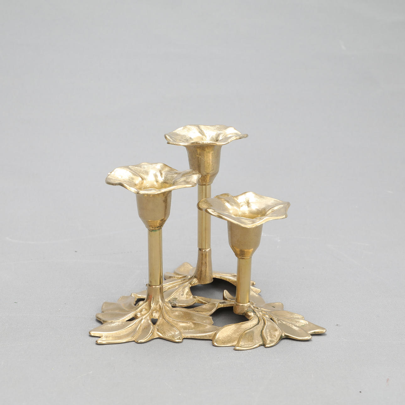 KERZENSTÄNDER, 3-armig, Messing.