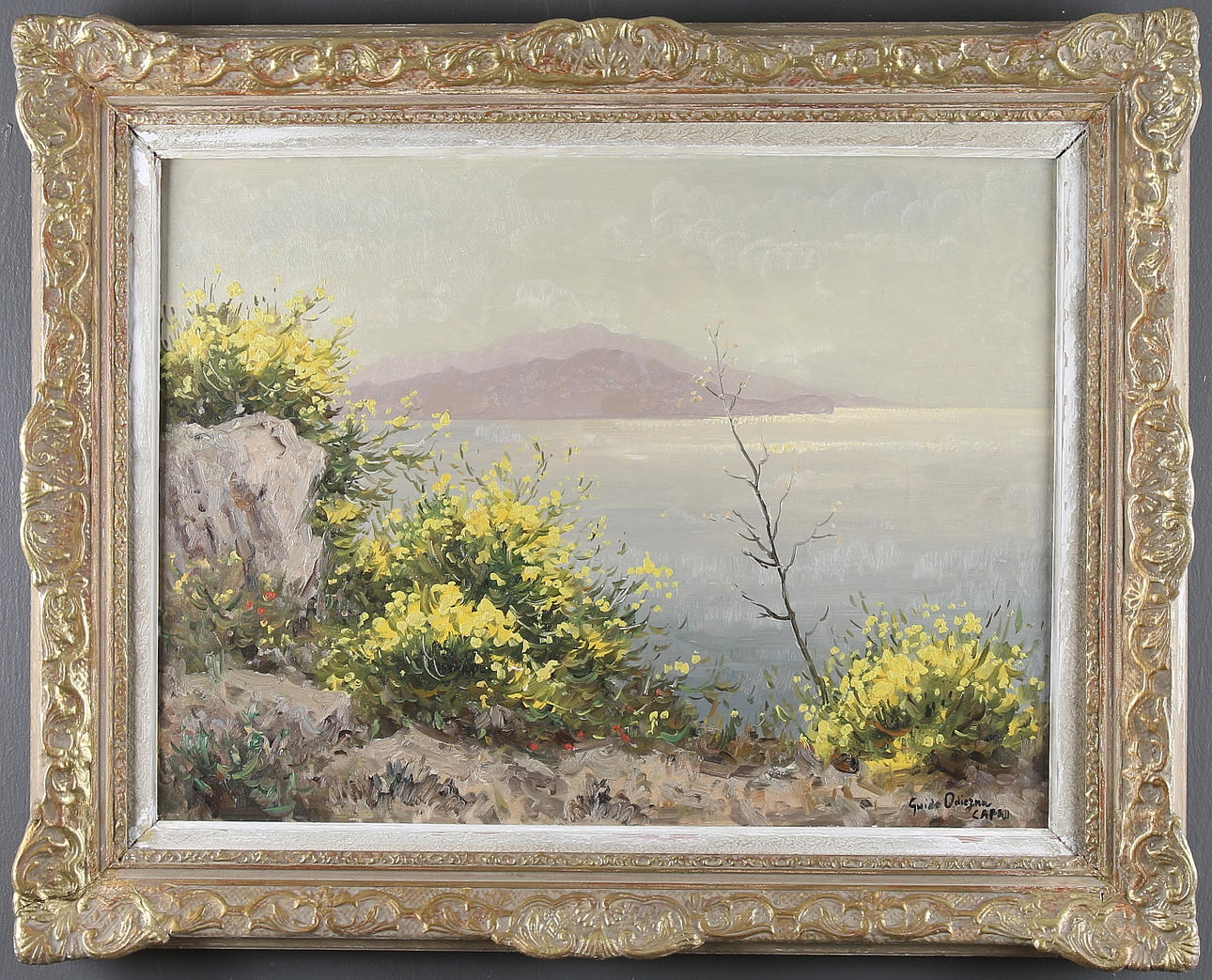 GUIDO ODIERNA. Capri, olja på duk, signerad.