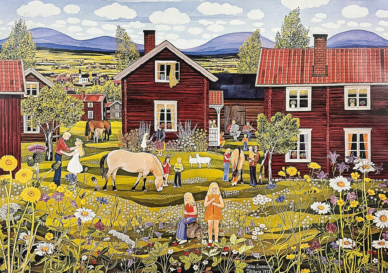 STINA SUNESSON. efter, offsettryck, "En sommerdag", 1970-tal.