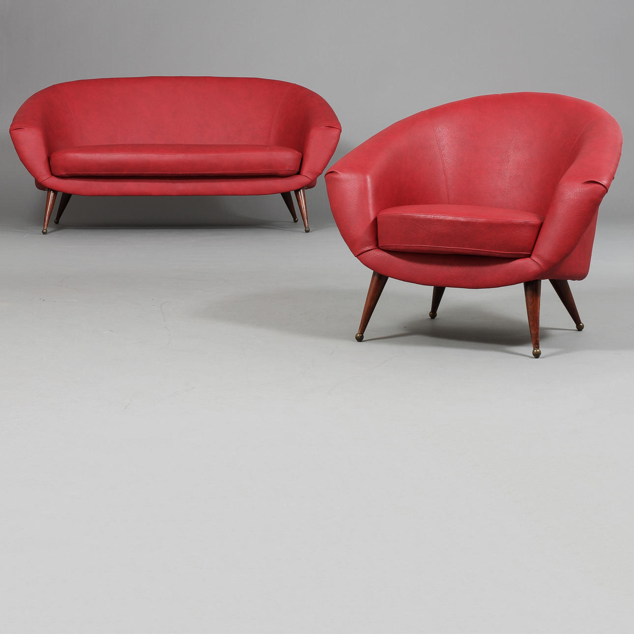 SOFFA SAMT FÅTÖLJ, "Tellus" Folke Jansson för SM Wincrantz, 1900-talets mitt.