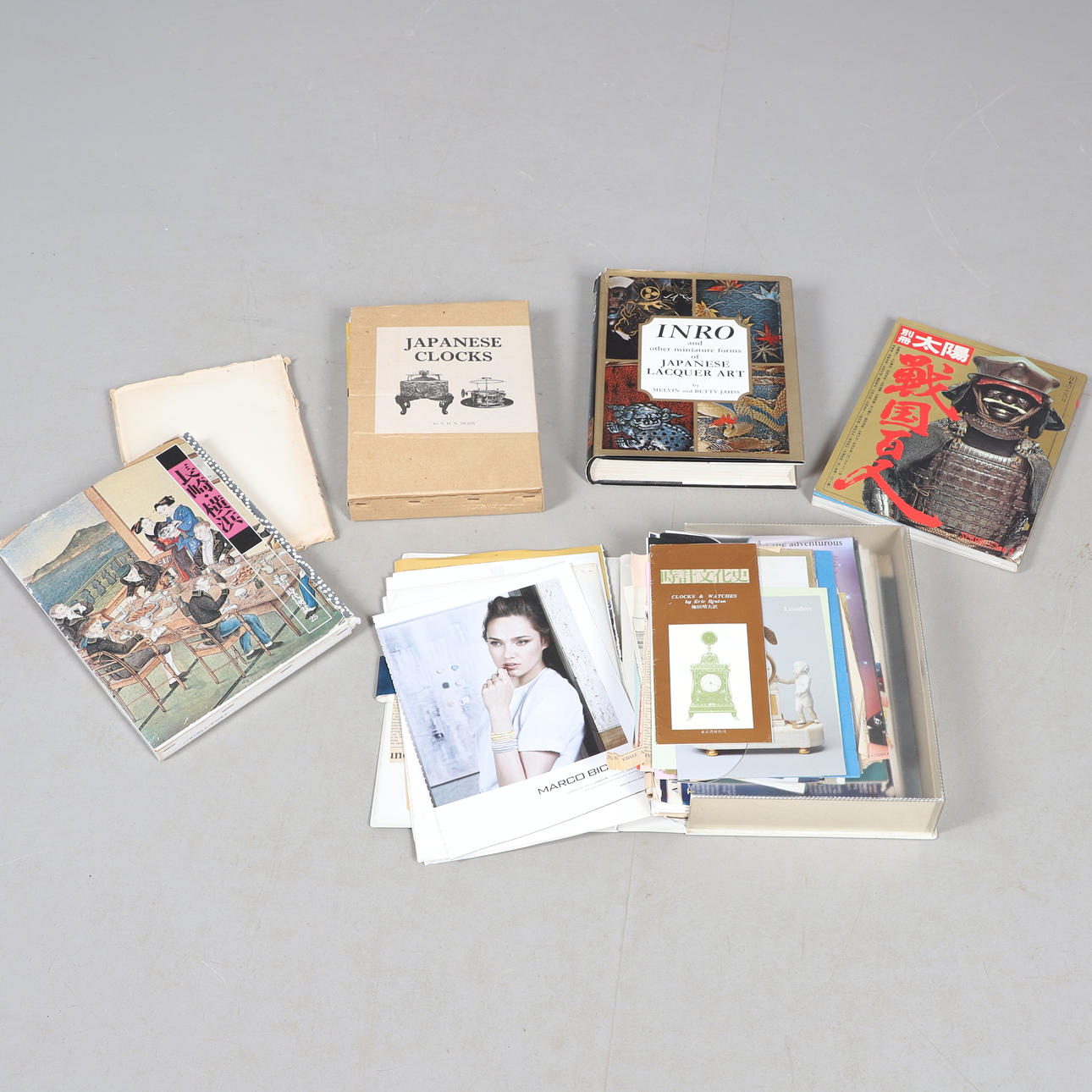 JAPAN - BÖCKER OM KLOCKOR, LACKKONST OCH TRYCK.