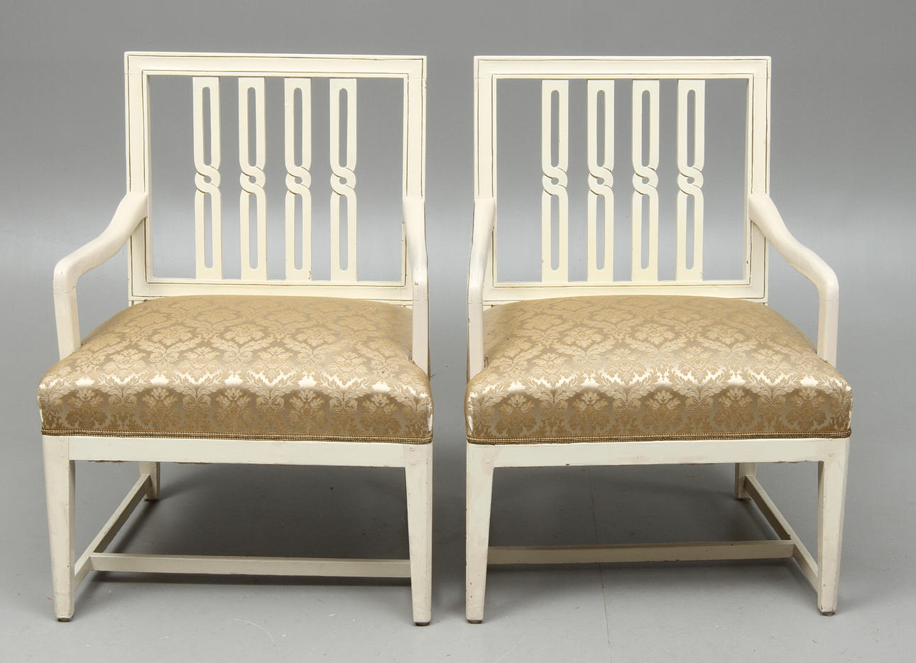 KARMSTOLAR, 1 par, gustaviansk provins, tidigt 1800-tal.