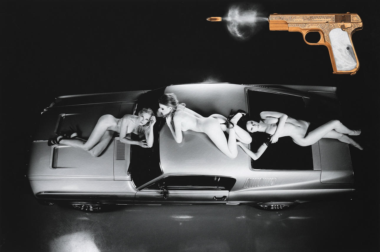 LARS TUNEBO, PER OLSSON. Mixed media, “If Looks Could Kill”, gold, signed, numbered 3/50.