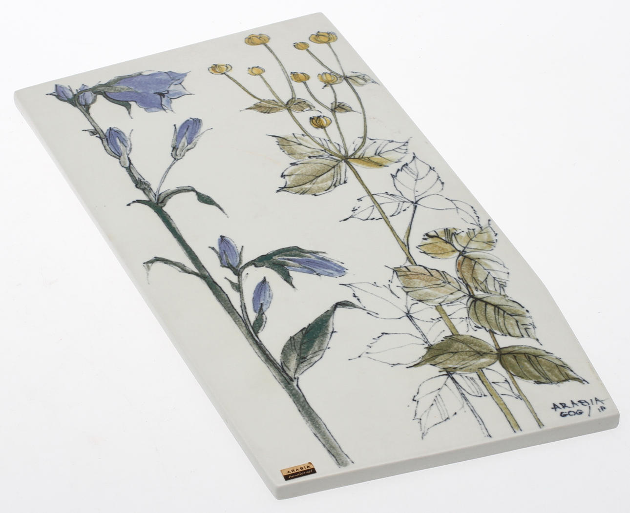 VÄGGPLATTA, keramik, Gunvor Olin-Grönqvist, Arabia, Finland, sign.