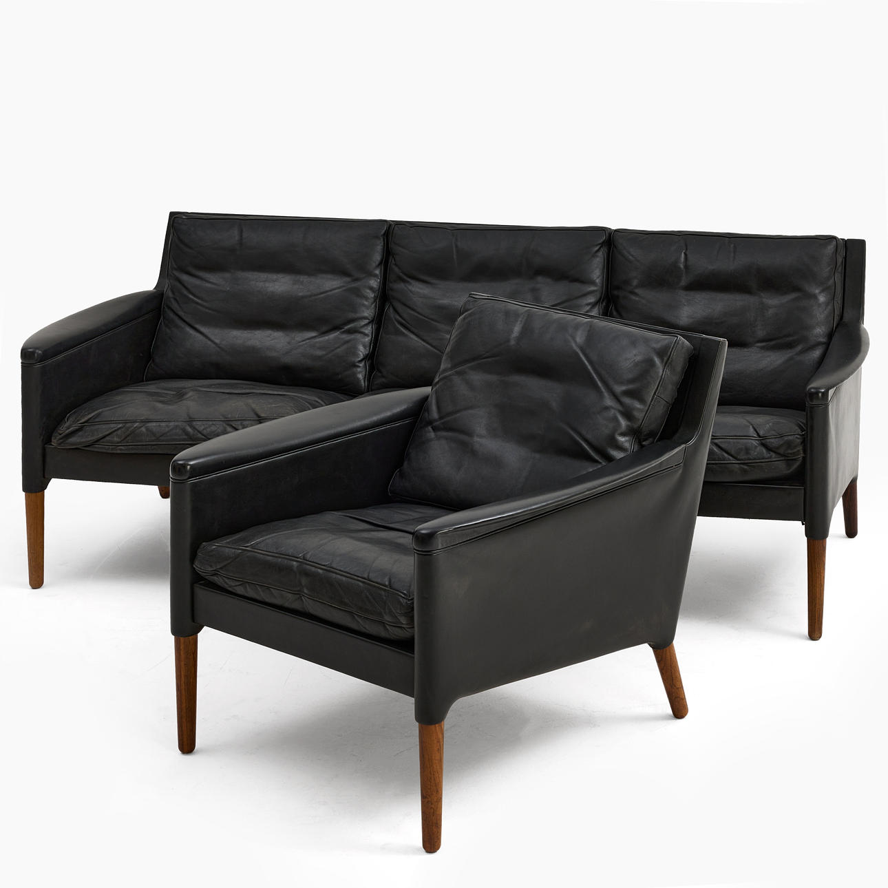 KURT ØSTERVIG (1912-1986). Sofa and armchair, model 55, black