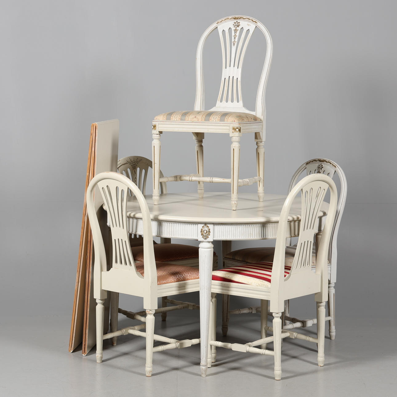 MATSALSMÖBEL, 6 delar, gustaviansk stil.