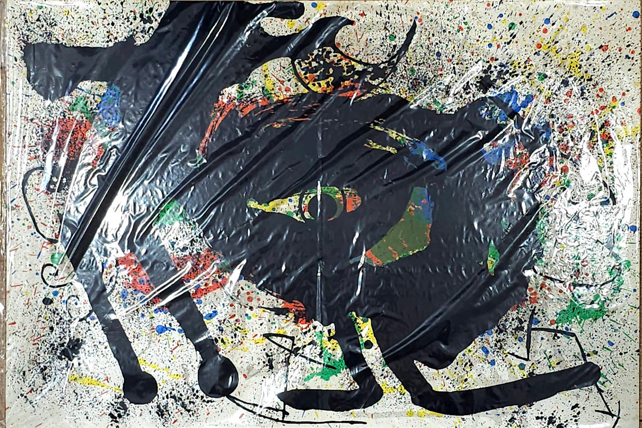 JOAN MIRÓ. EFTER. Utan titel. Offsetlitografi på papper.