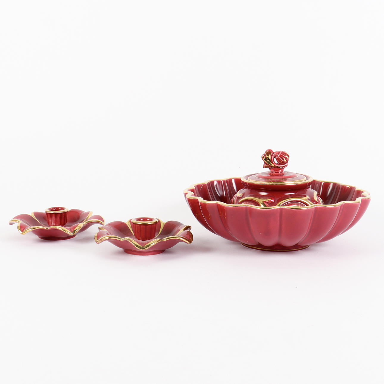 ARTHUR PERCY. 4 delar "Rubin", Upsala-Ekeby/Gefle.