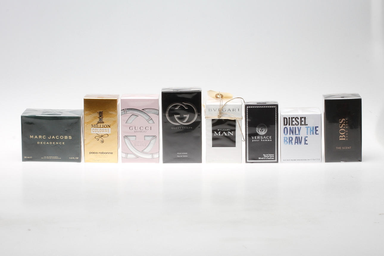 PARFYMER, 8 st, bl.a. Bvlgari, Gucci, Versace m.m.
