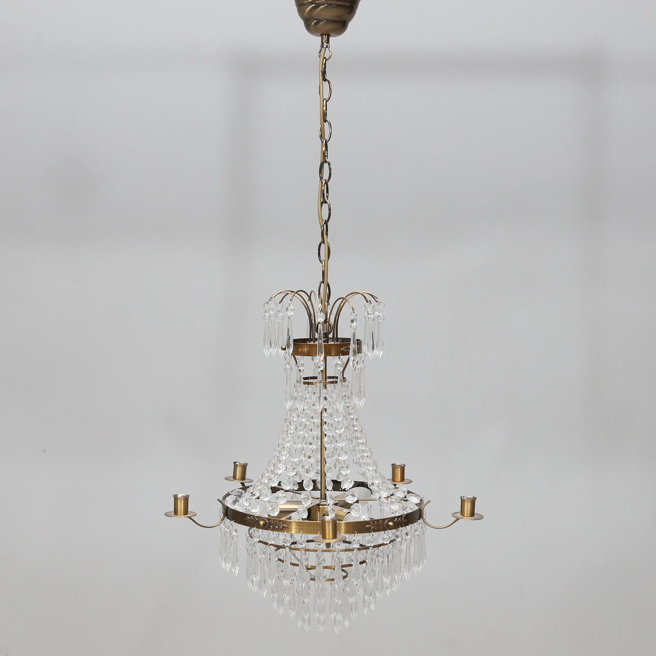 KRONLEUCHTER, patiniertes Metall, Markslöjd.