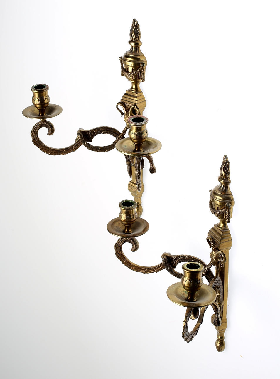 LJUSLAMPETTER, ett par, mässing, rokokostil, 1900-talets andra del.