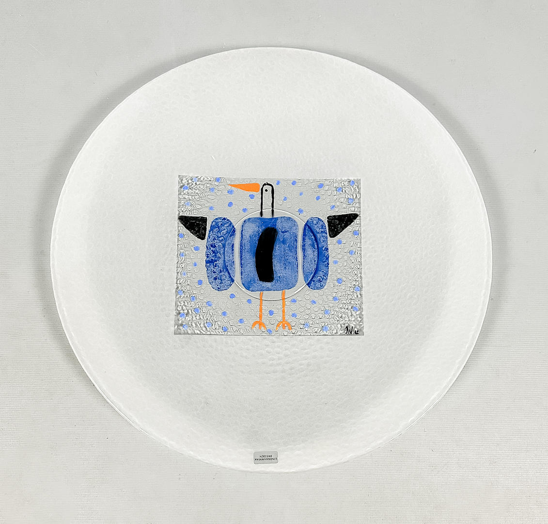 FAT, glass, signed, Lindshammar.