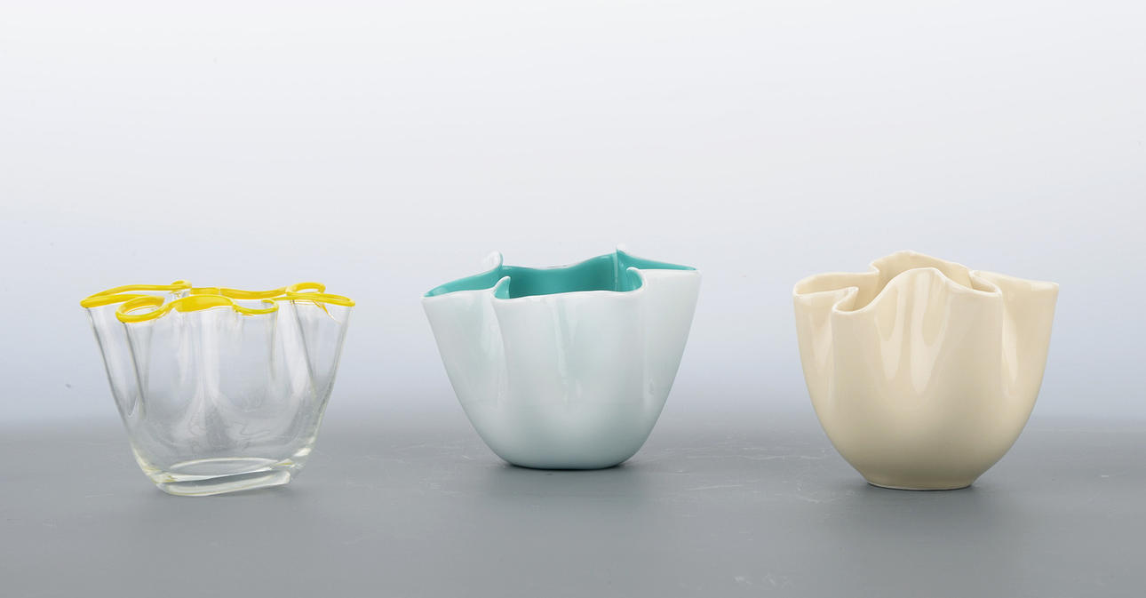 VASER, set av 3 st. 2 av glas och enav porslin.