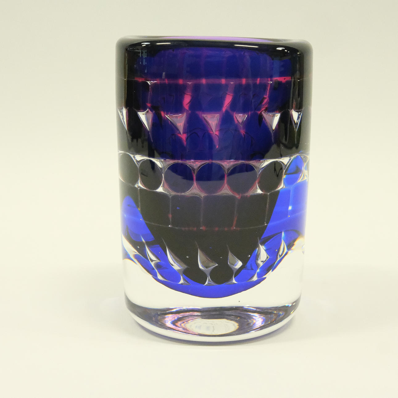 INGEBORG LUNDIN. VASE, GEOMETRIC ARIEL, ORREFORS.