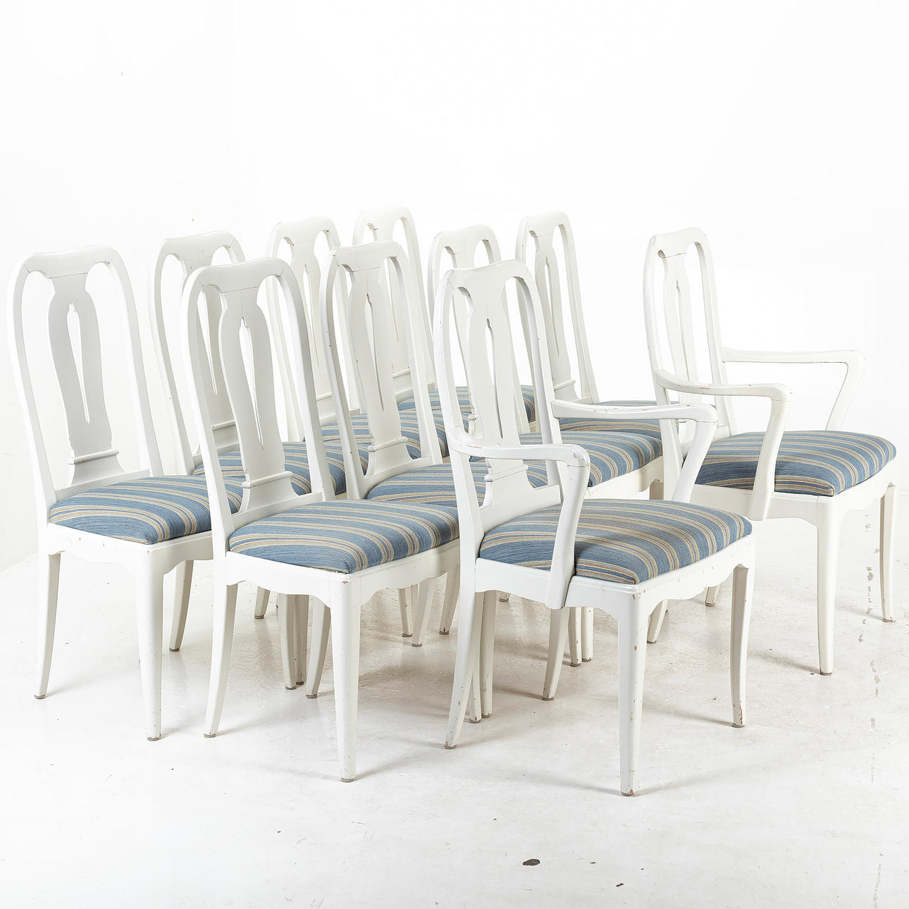 CARL MALMSTEN. Chairs, 10pcs, “Brunnsviken”, branded CM.