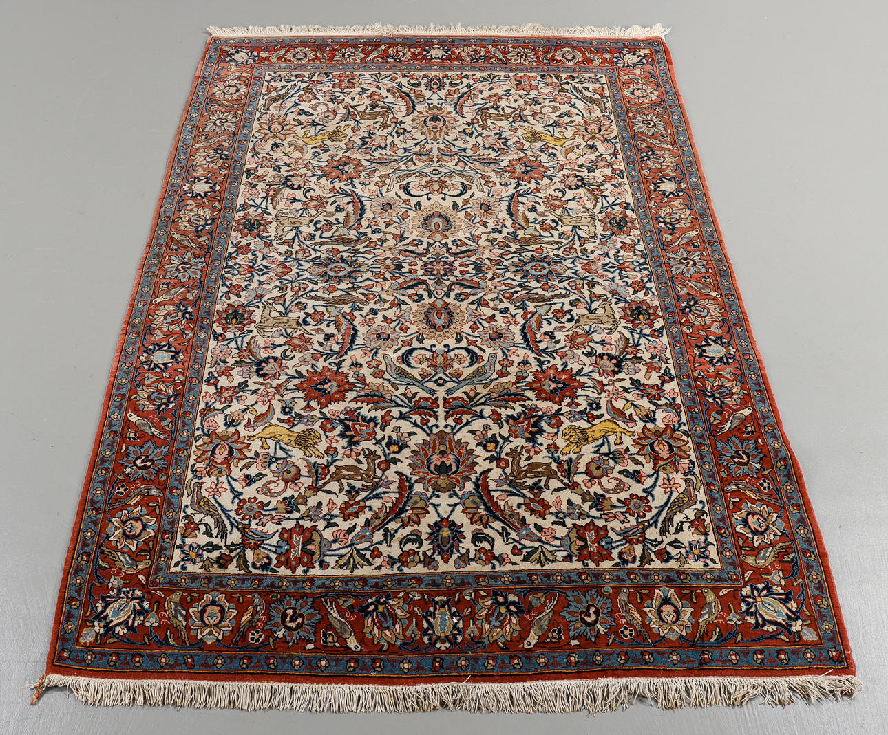 TEPPICH Persisch, figürlich, halbantik, 220x140 cm.