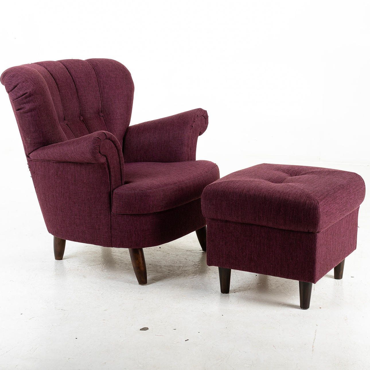 ARMCHAIR, with footstool, Tela Möbel.