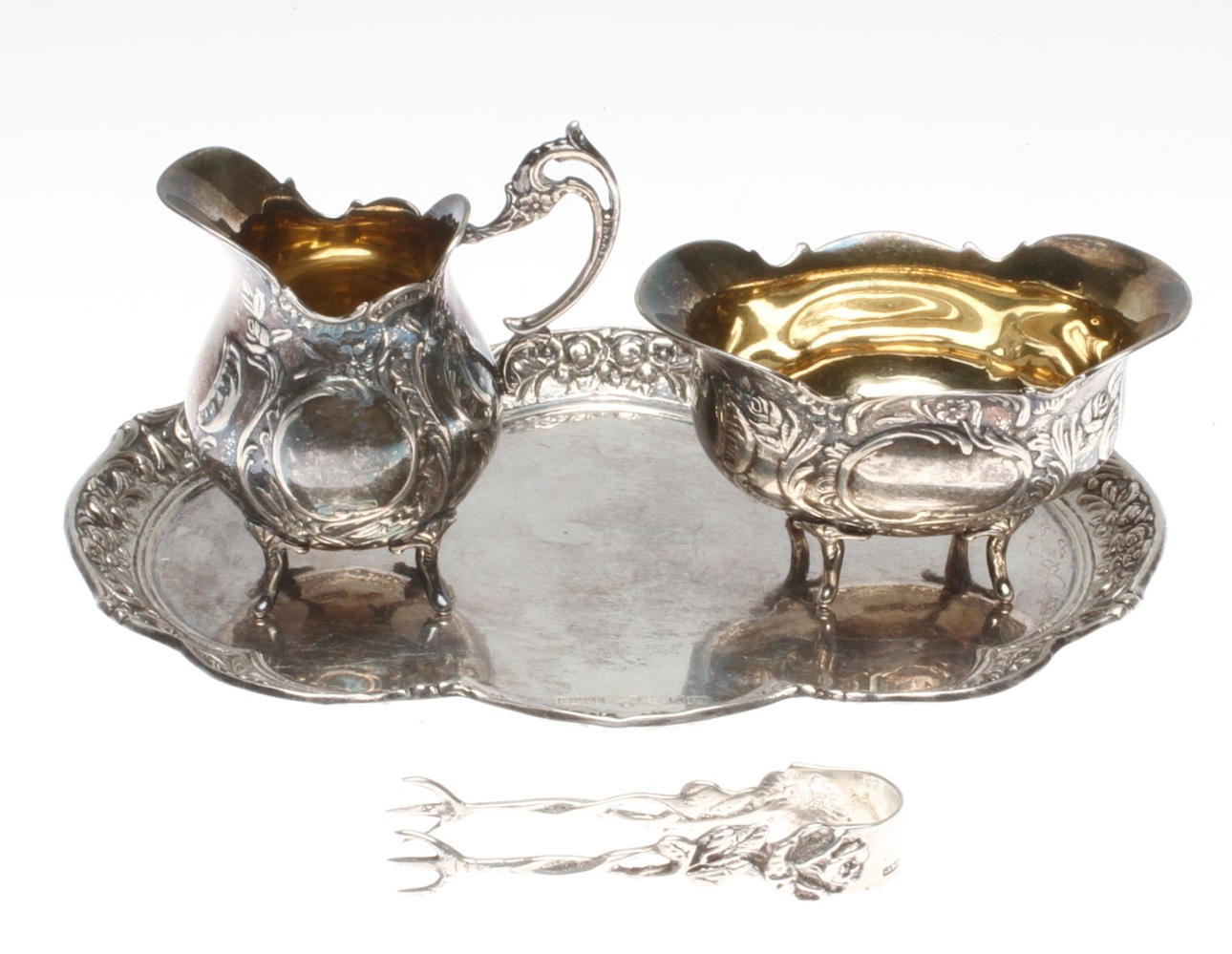 SERVIS, 4 delar, GEWE, 1950-tal, cirka 293 gram, Silver.