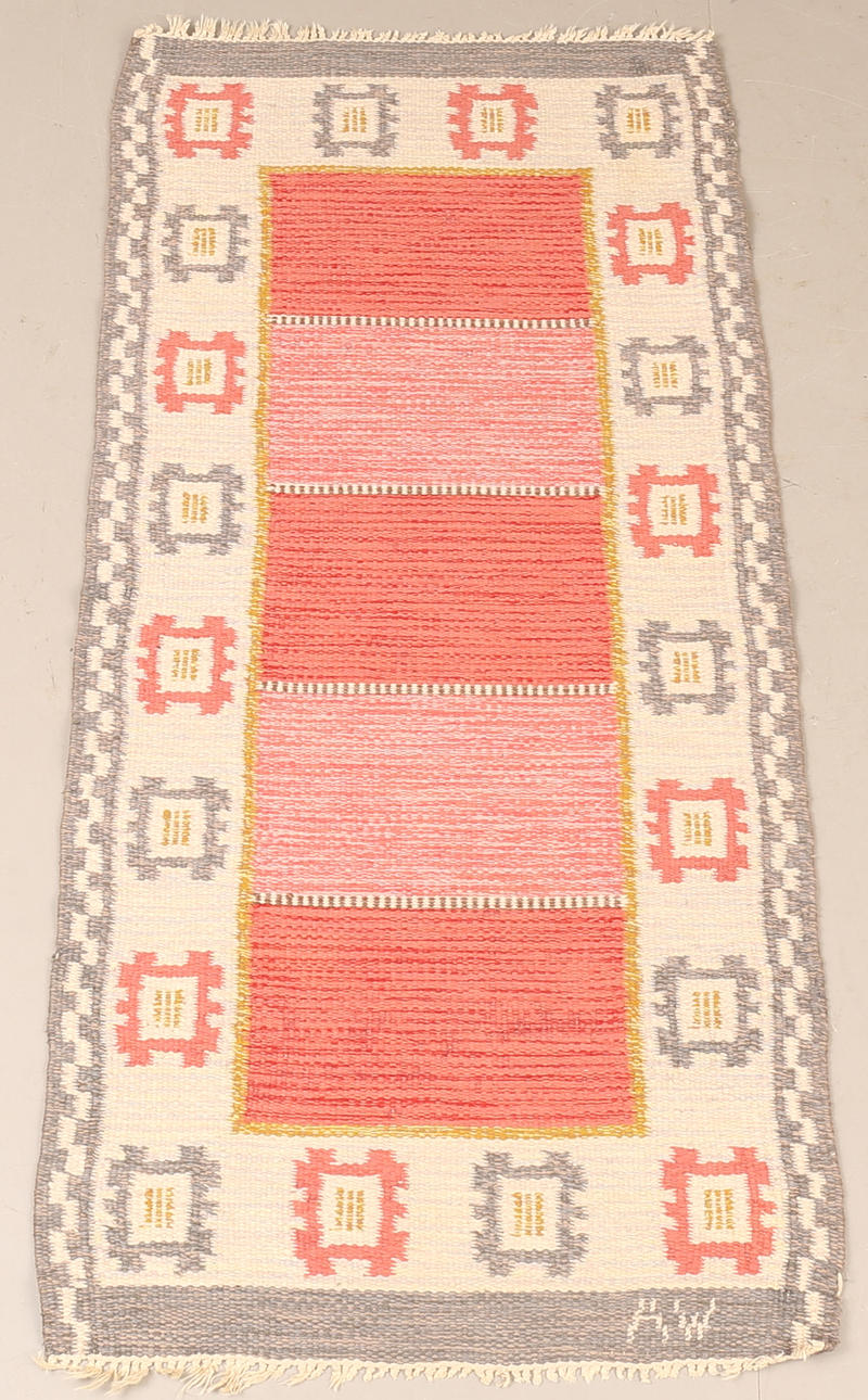 ALICE WALLEBÄCK. Matta, Röllakan, monogramsignerad.