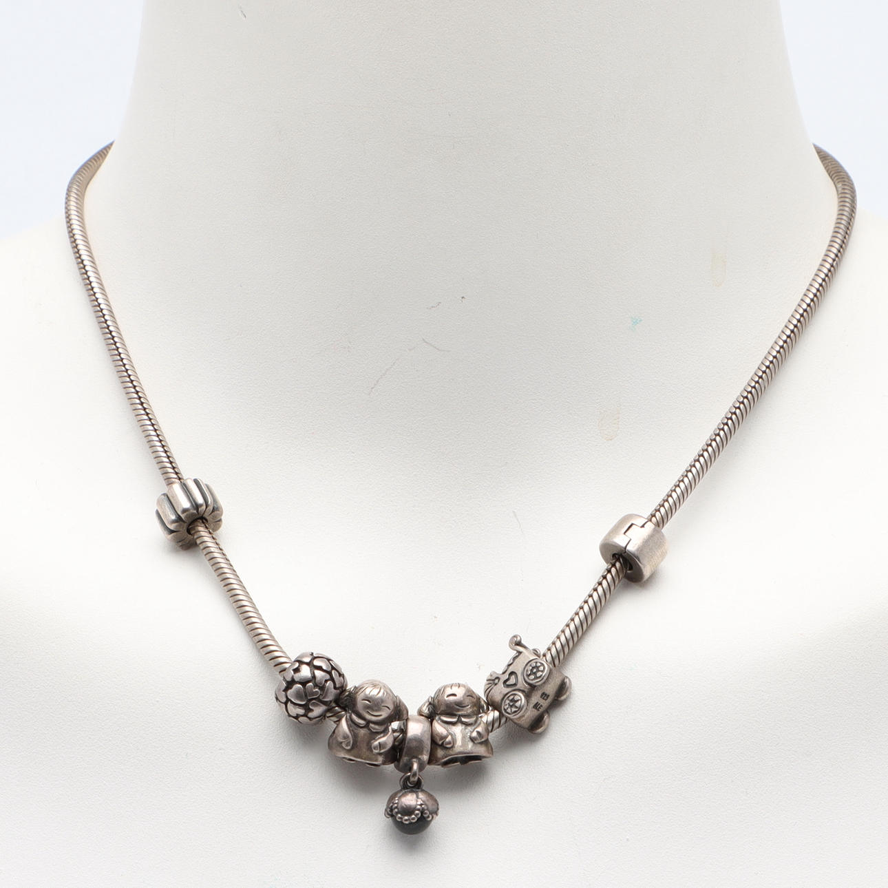 HALSKETTE mit Charms, Sterlingsilber, Pandora.