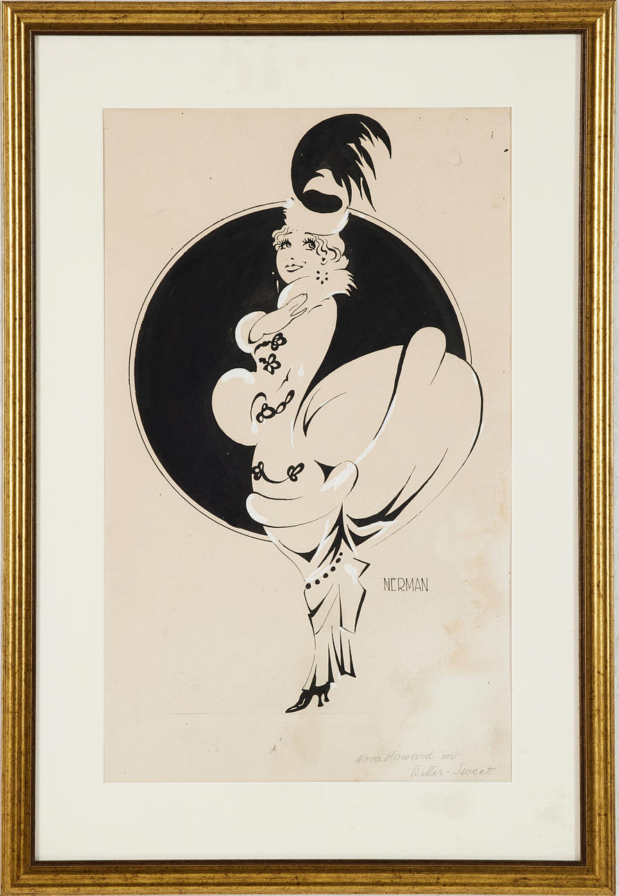 EINAR NERMAN. Nora Howard in bitter sweet, signed, mixed media.