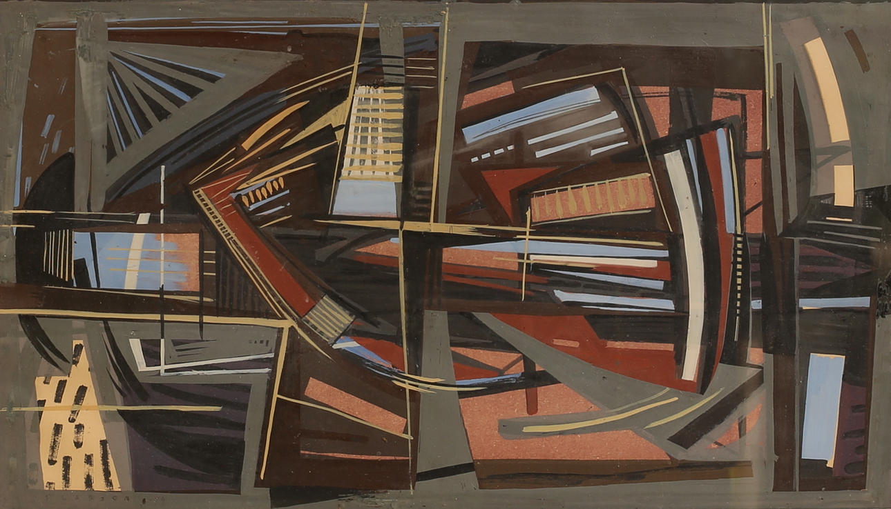 GUNNAR LARSON. Mixed media, signed and dated - 54.