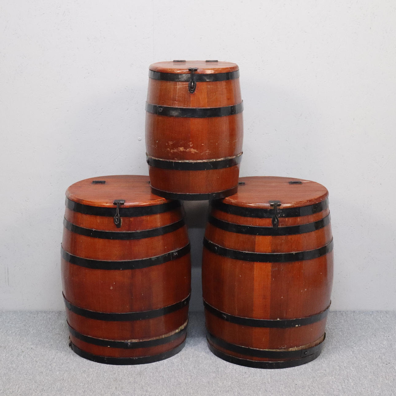 TRÆTØNDER, redesignet til opbevaring/palle, 3stk.