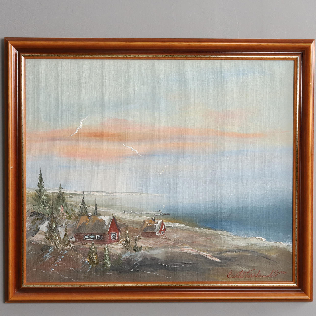 BERTIL FORSLUND. OIL ON CANVAS, coastal motif, signed and dated 1990.