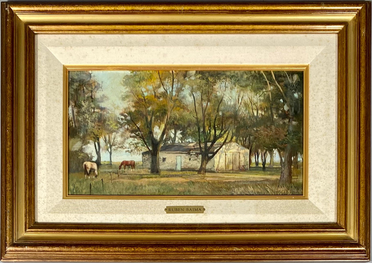 RUBEN BAIMA. „ARECO-FELD“. ÖL AUF DEM BRETT.