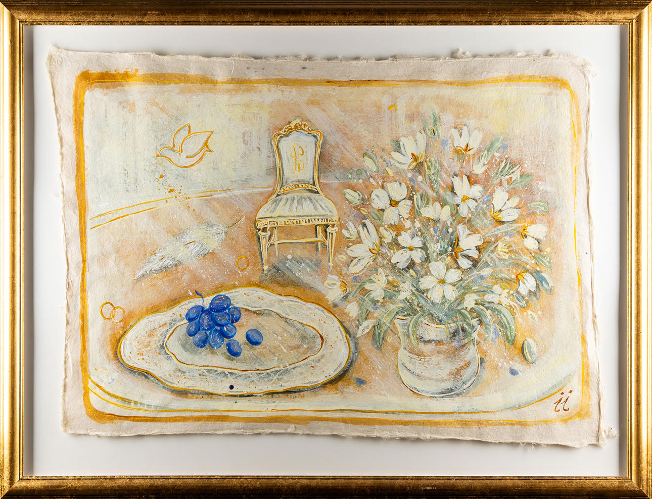 IRENE LAGERBERG. “No questions asked” Mixed media on paper, signed.