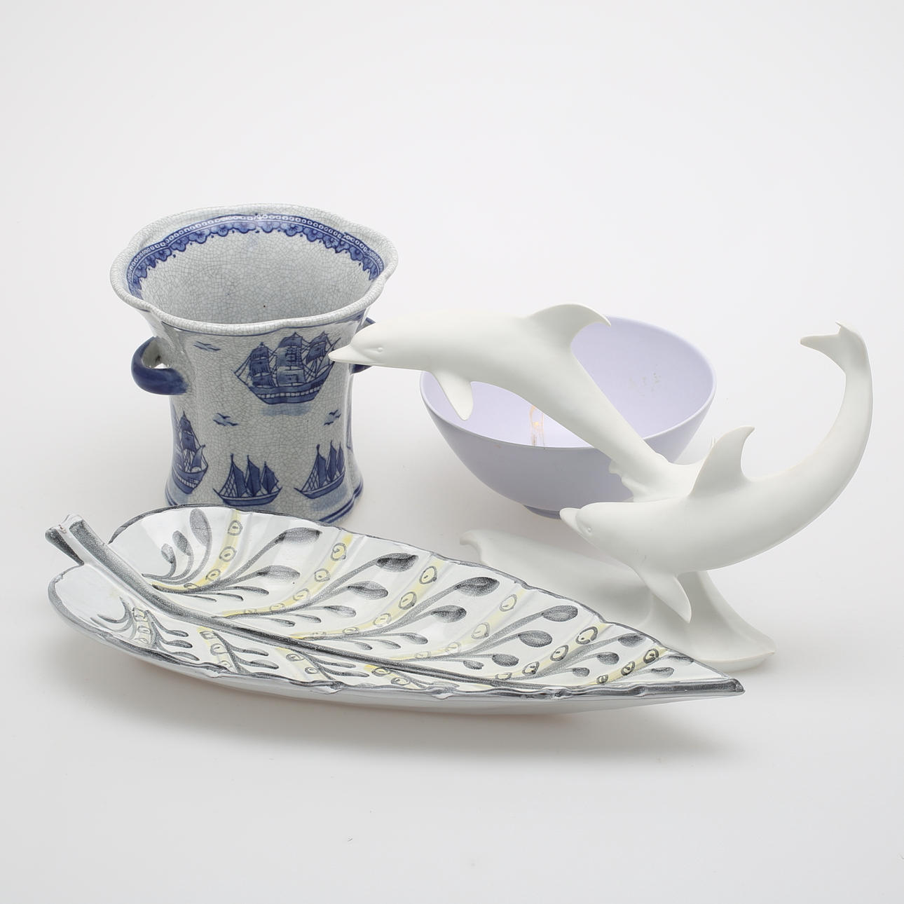 SKÅLAR, VAS, FIGURIN, 4 st, porslin, Kaiser, Göteborg, Gustavsberg.