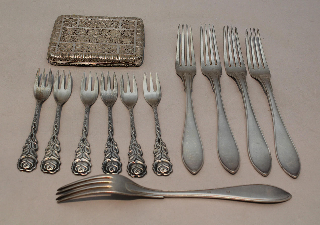 PART SILVER, 12 delar. Totalvikt 535 gram.