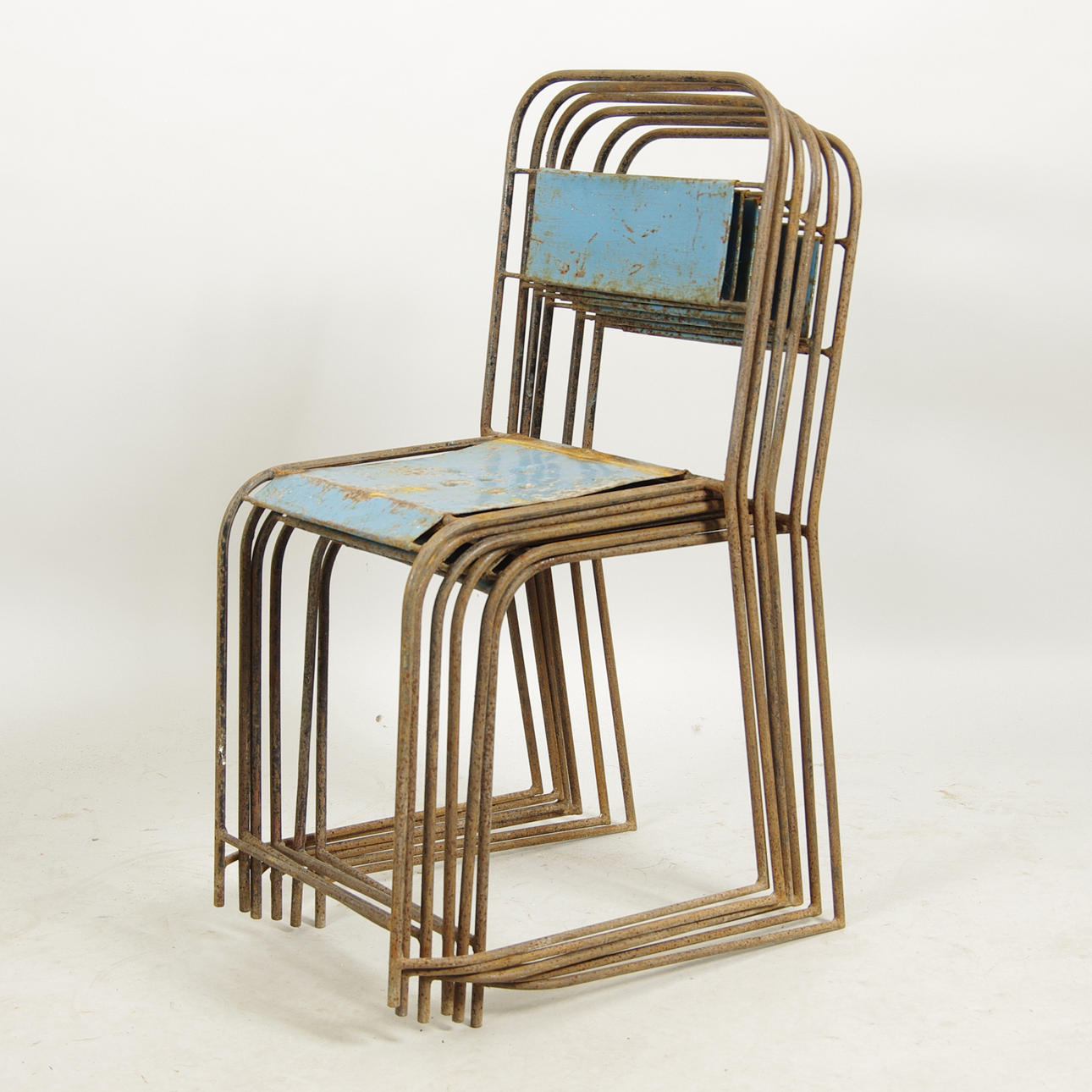 STOLAR, 6 stycken, målad plåt och smidesjärn, industridesign.