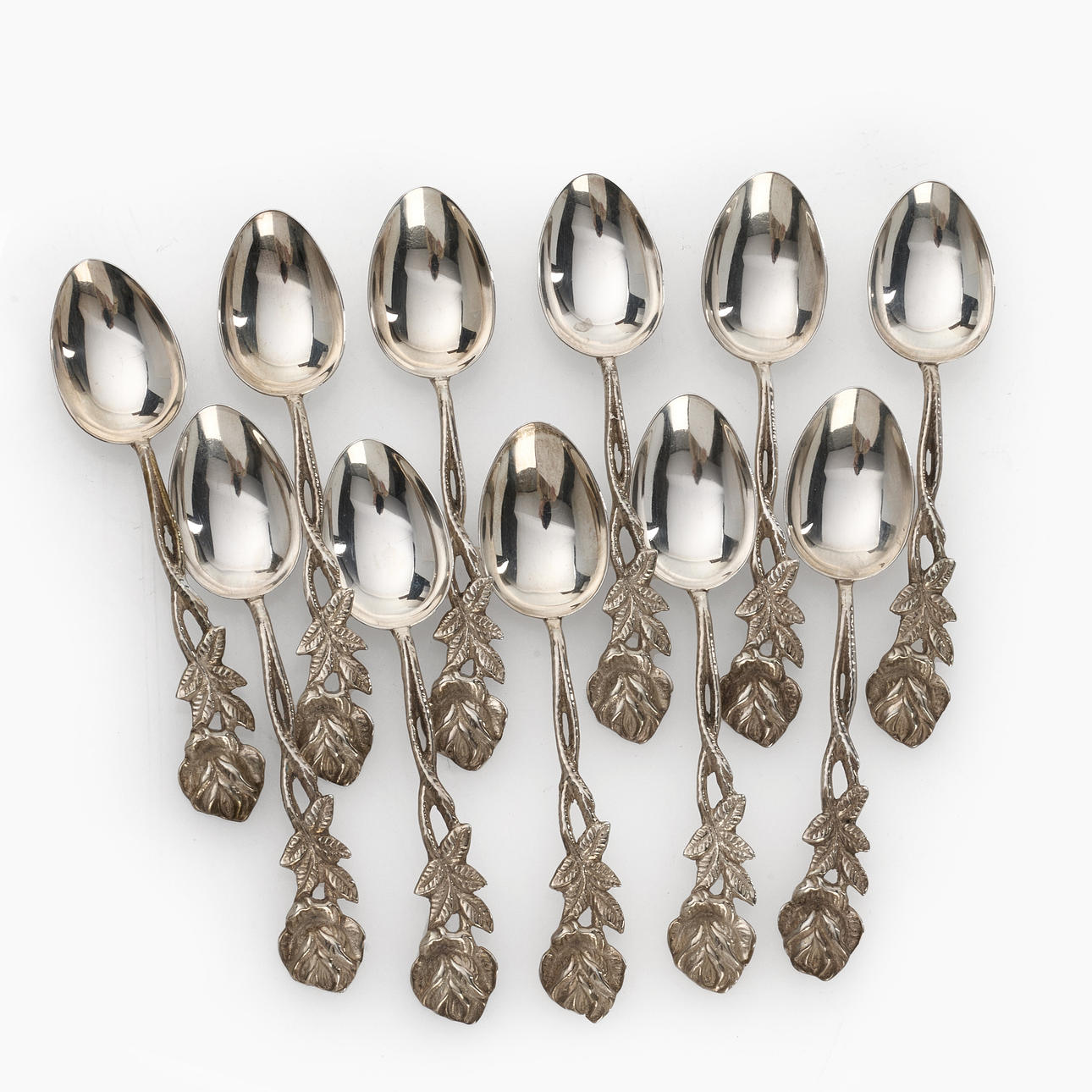 COFFEE SPOONS, 11pcs, silver, stamped Gewe.