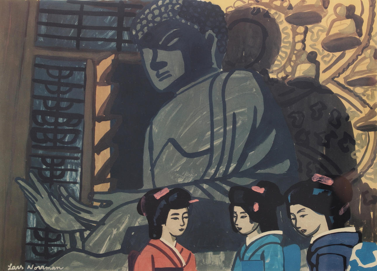 LARS NORRMAN. Japanskor, tryck.