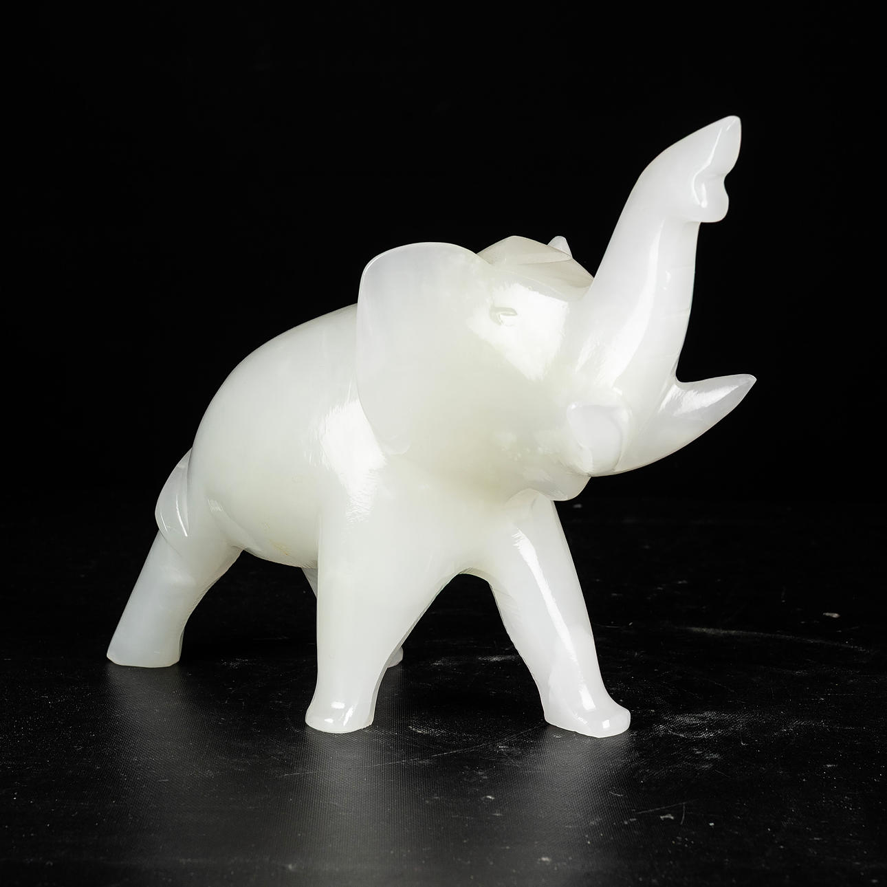 SKULPTUR, elefant, alabaster.