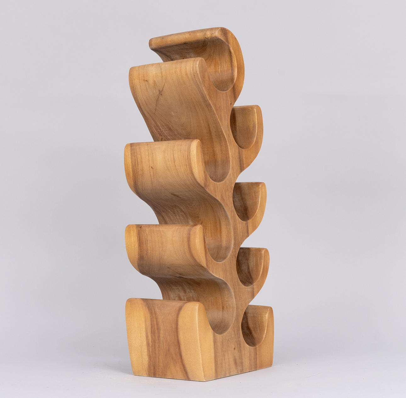 A teak wine rack, 2000's.