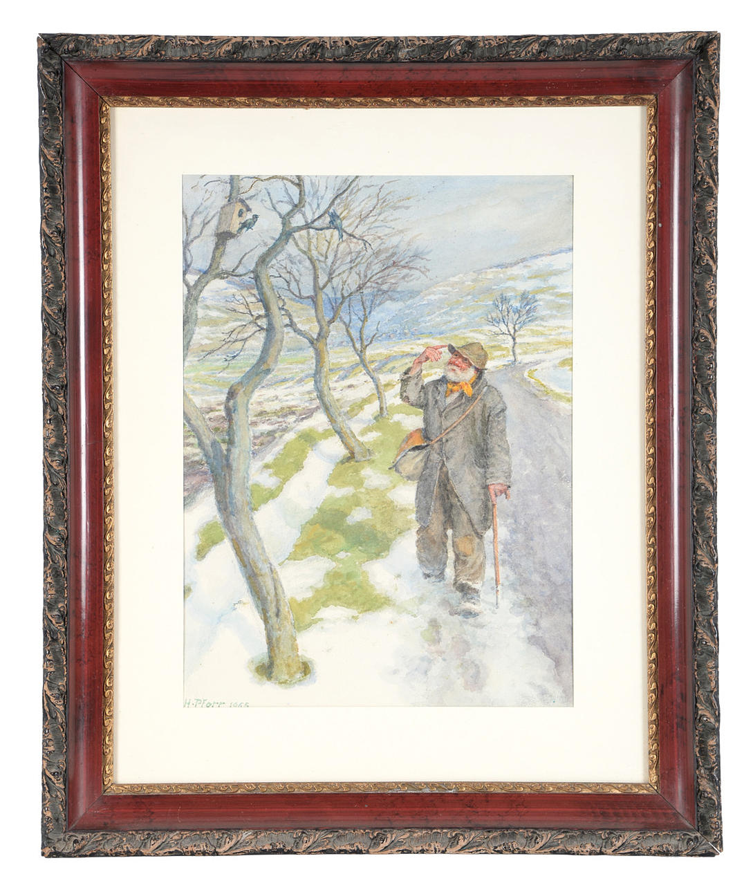 HEINRICH PFORR. akvarell på papper, 1965.