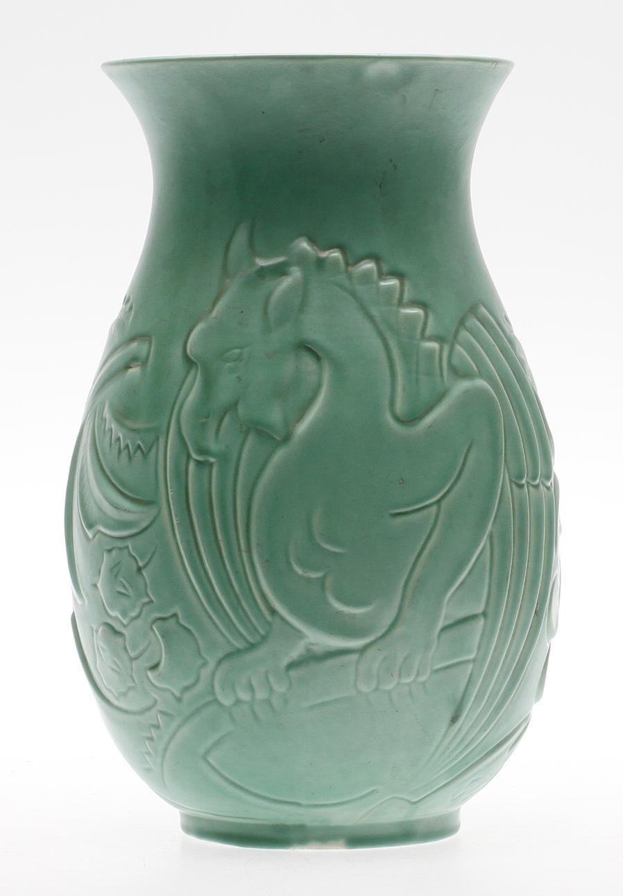 VAS, keramik, Ruben Wallström, UE/Gefle. monogram sign.