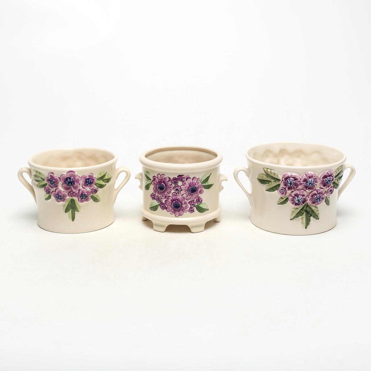 KRUKOR, 3 st, porslin, Rosa Ljung.